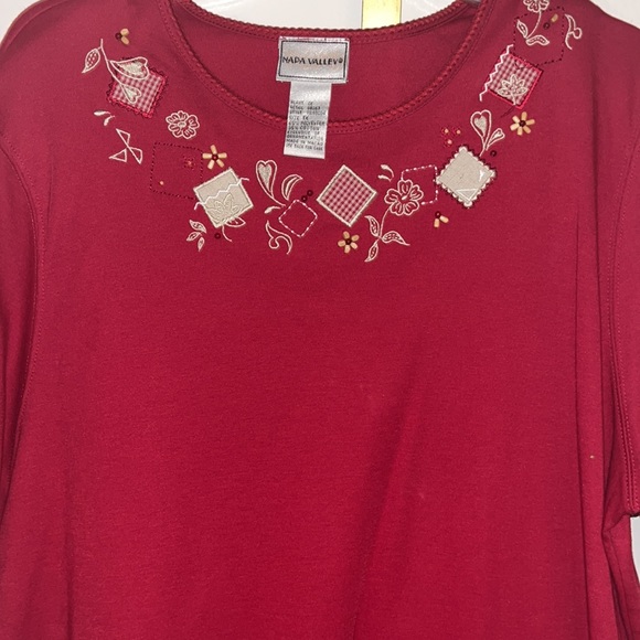 ❤️4 for 25 knit 2 piece set burgundy with plaid shorts 16-18 plus - Picture 3 of 4